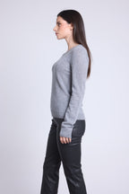 Jersey de cuello redondo Alba - Gris oscuro - Mujer