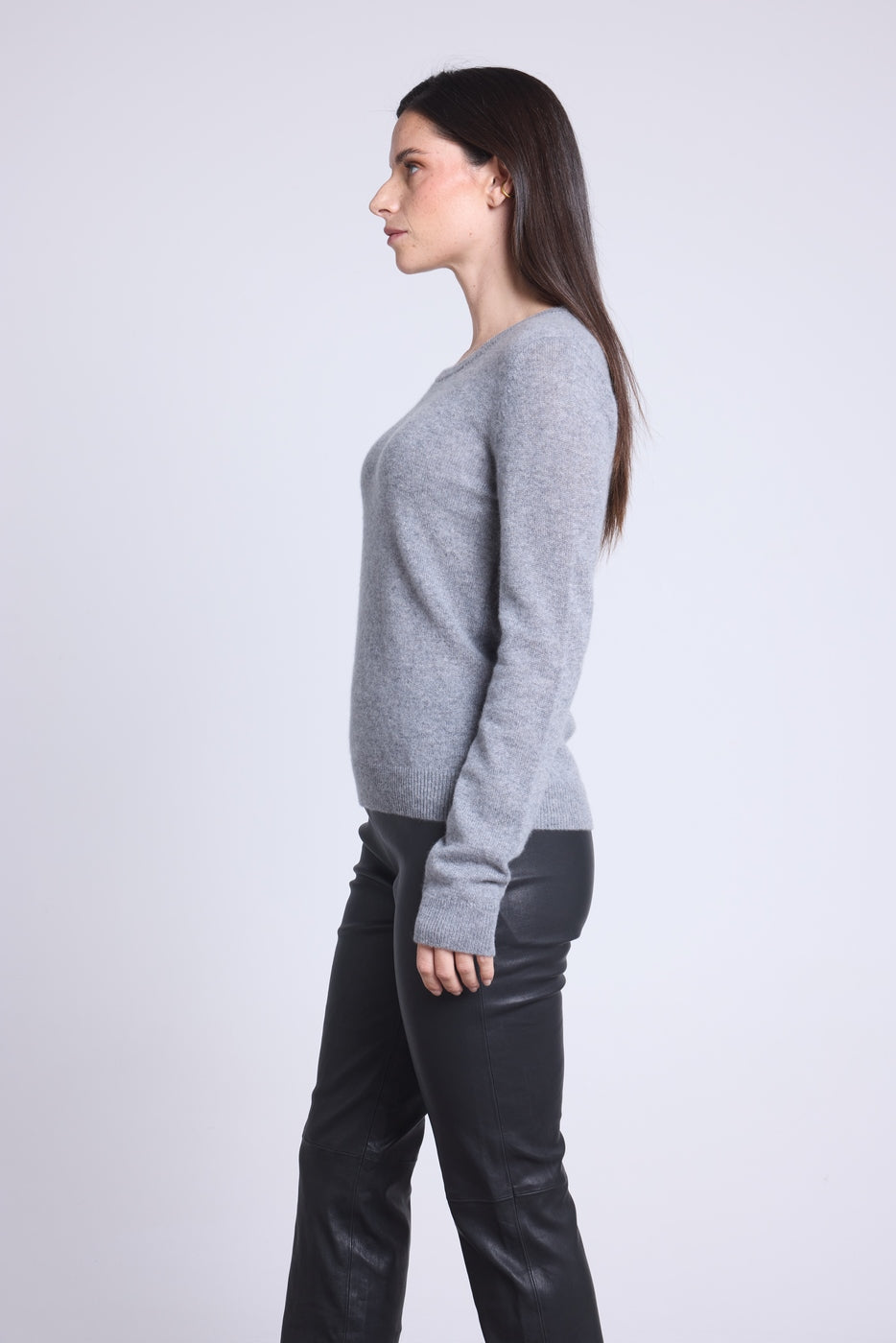 Jersey de cuello redondo Alba - Gris oscuro - Mujer