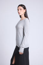 Pull Col Rond Alba - Gris Clair - Femme