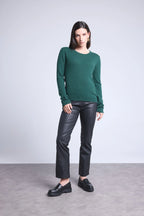 Jersey de cuello redondo Alba - Verde botella - Mujer