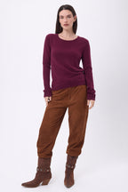 Jersey de cuello redondo Alba - Color vino - Mujer