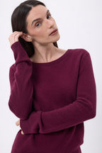 Jersey de cuello redondo Alba - Color vino - Mujer