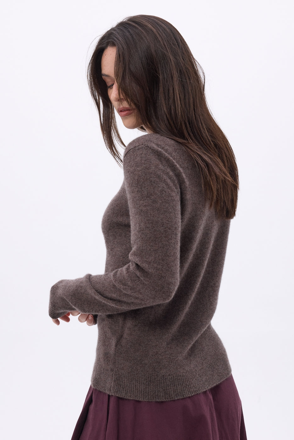 Pull Col Rond Alba - Marron Chine - Femme