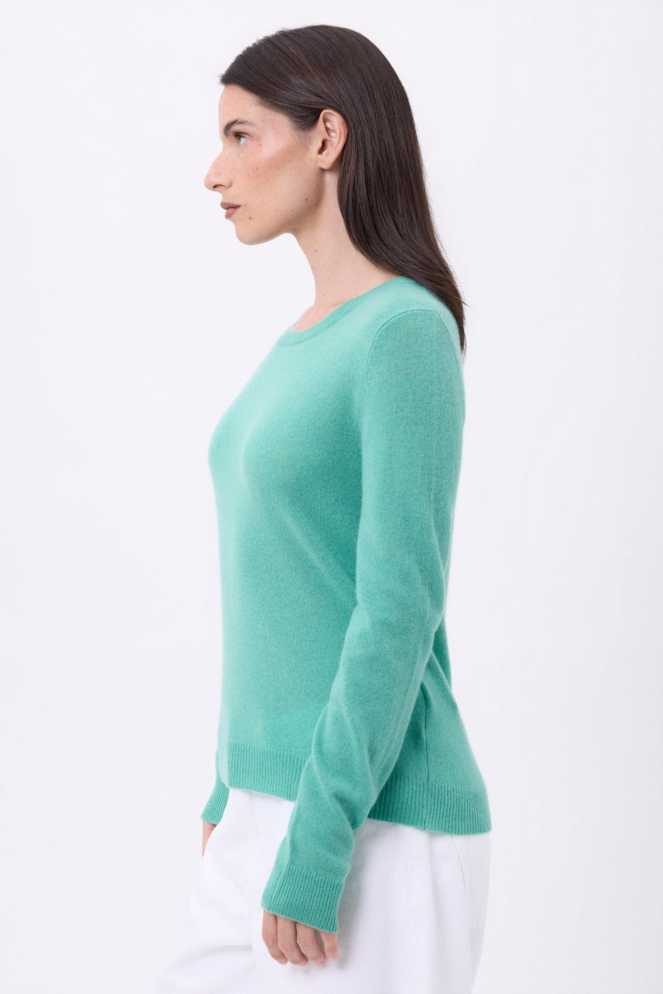 Jersey de cuello redondo Alba - Verde pastel - Mujer