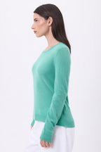 Jersey de cuello redondo Alba - Verde pastel - Mujer