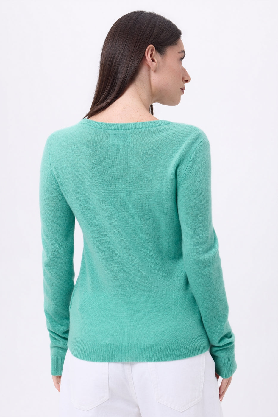 Jersey de cuello redondo Alba - Verde pastel - Mujer
