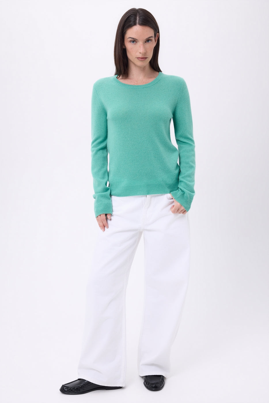 Jersey de cuello redondo Alba - Verde pastel - Mujer