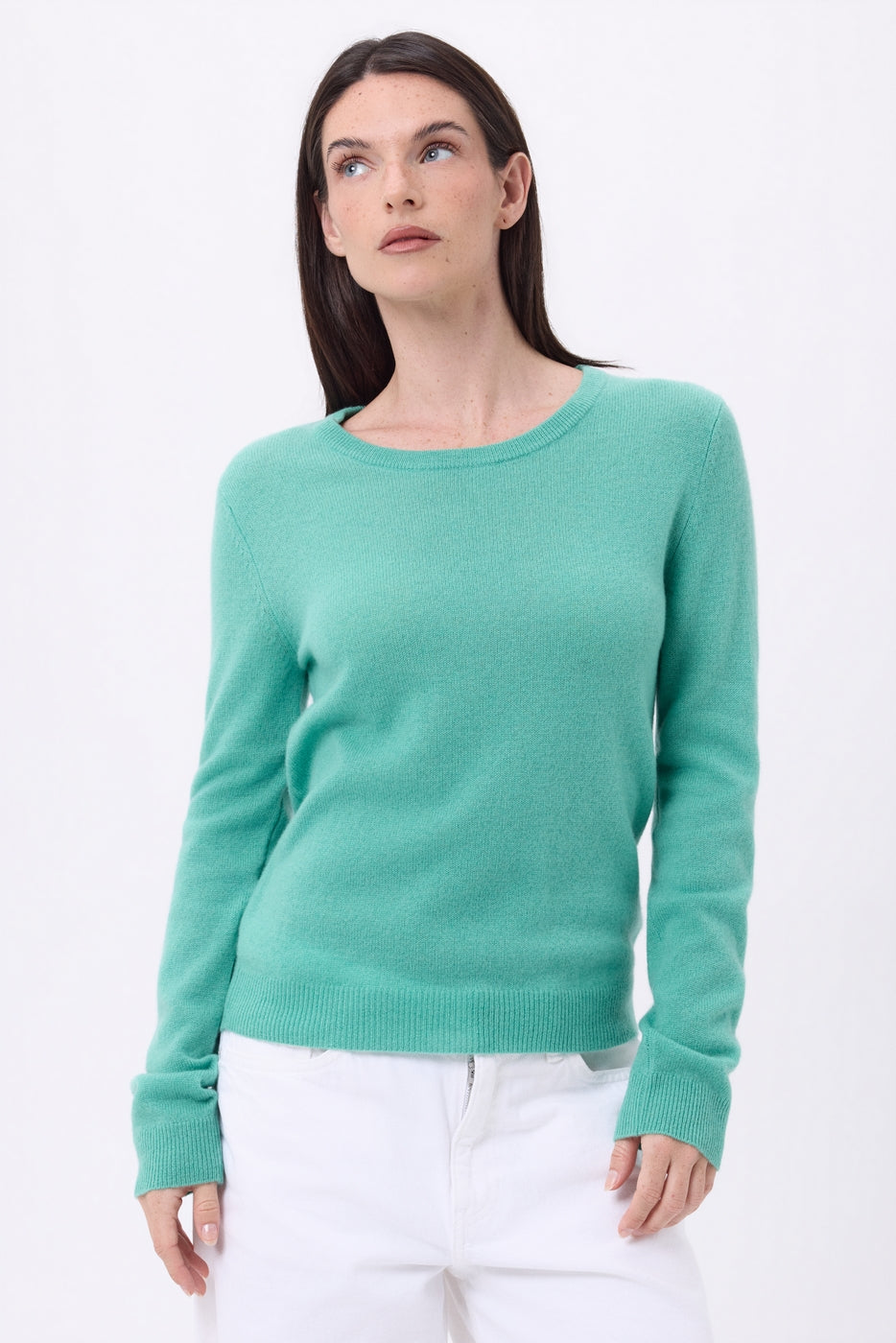 Jersey de cuello redondo Alba - Verde pastel - Mujer