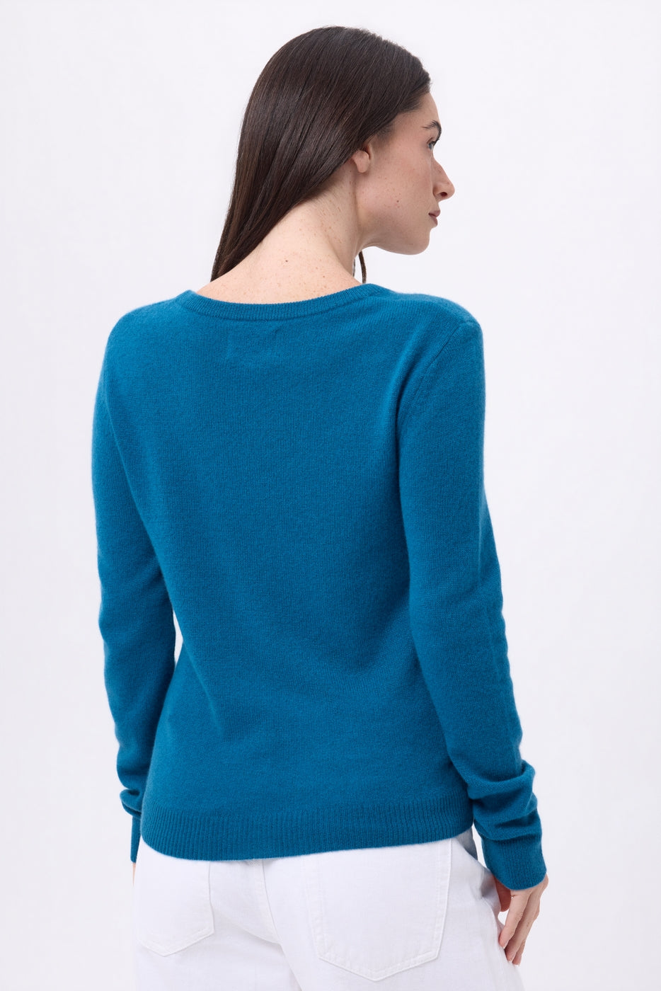 Pull Col Rond Alba - Bleu Canard - Femme