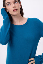 Pull Col Rond Alba - Bleu Canard - Femme