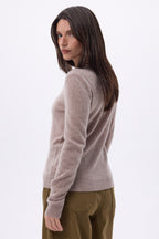 Jersey de cuello redondo Alba - avellana - mujer