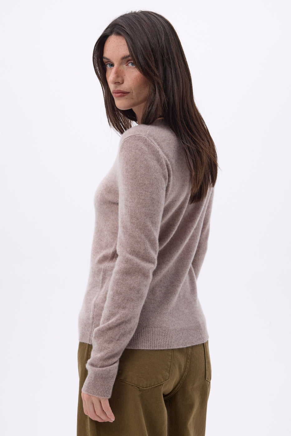 Jersey de cuello redondo Alba - avellana - mujer
