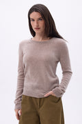 Jersey de cuello redondo Alba - avellana - mujer