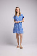 Robe Courte Manches Courtes - Bleu