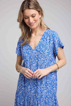 Robe Courte Manches Courtes - Bleu