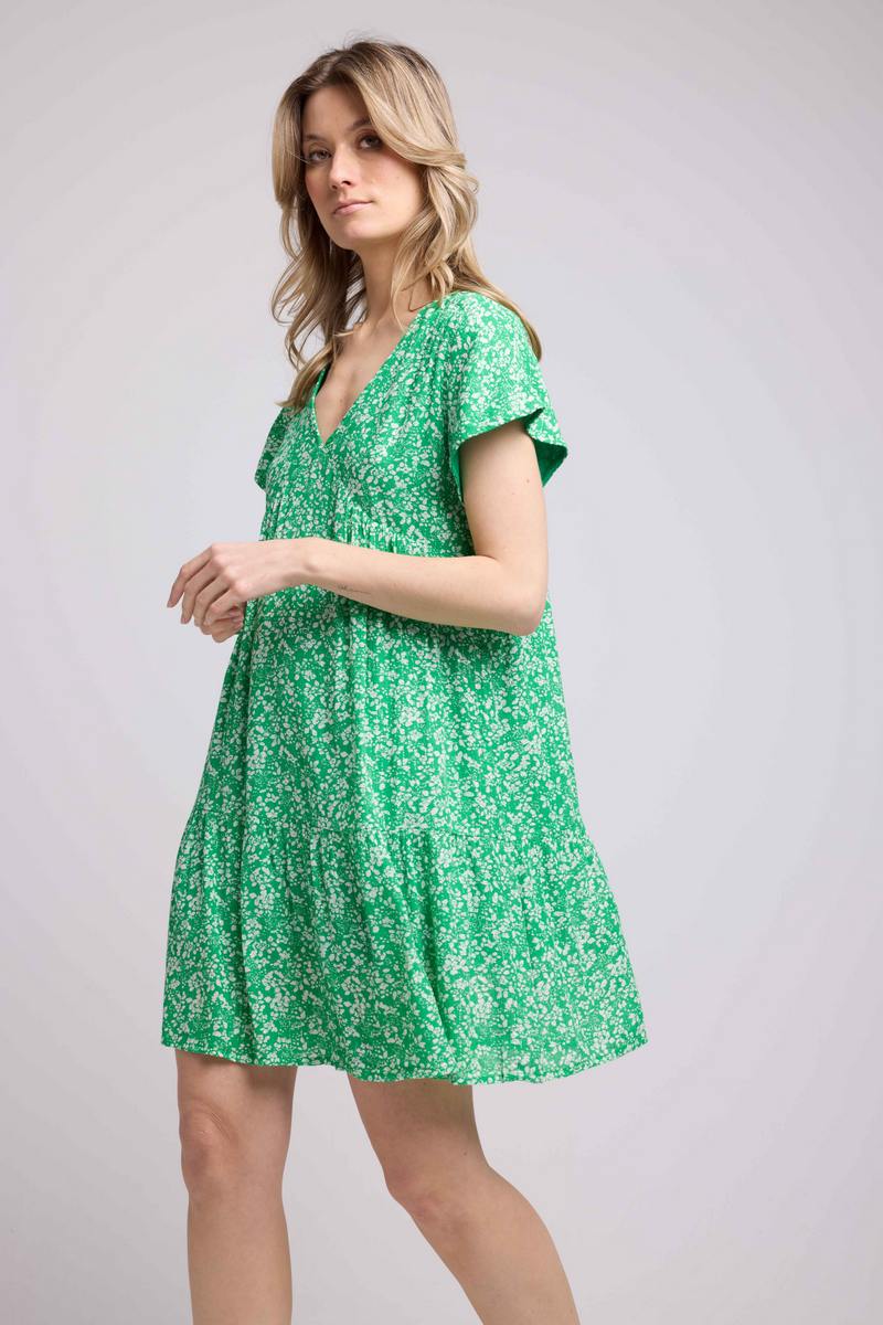 Short Dress Short Sleeves - Green