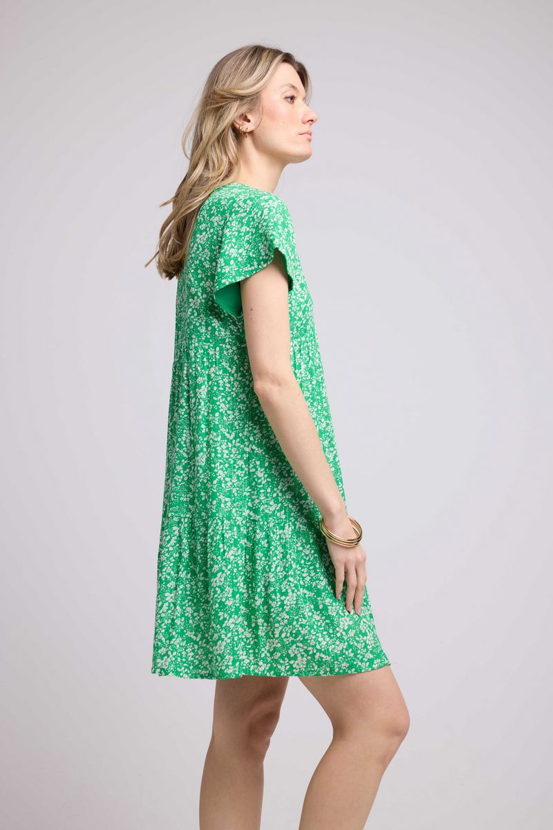 Short Dress Short Sleeves - Green