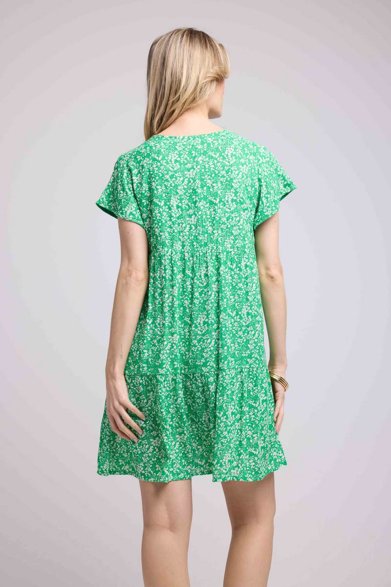 Short Dress Short Sleeves - Green