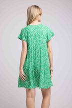 Short Dress Short Sleeves - Green