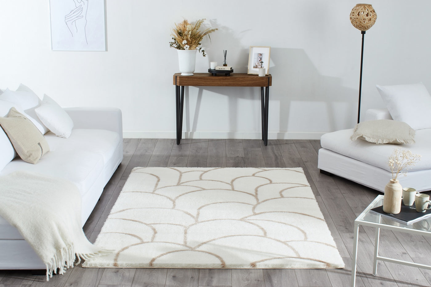 Alena - Alfombra Interior - Poliéster - Crema