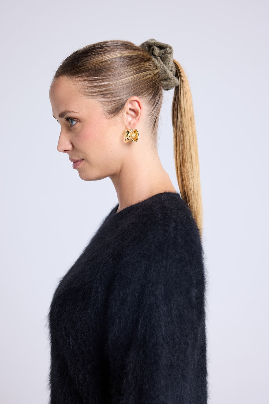 Alexia Hair Scrunchie - Khaki Green