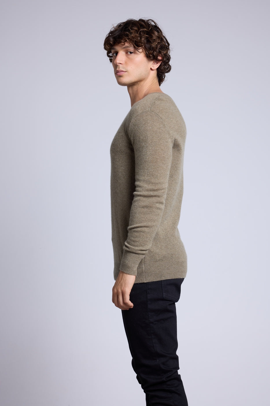 Pull Col V Alex - Vert Khaki - Homme