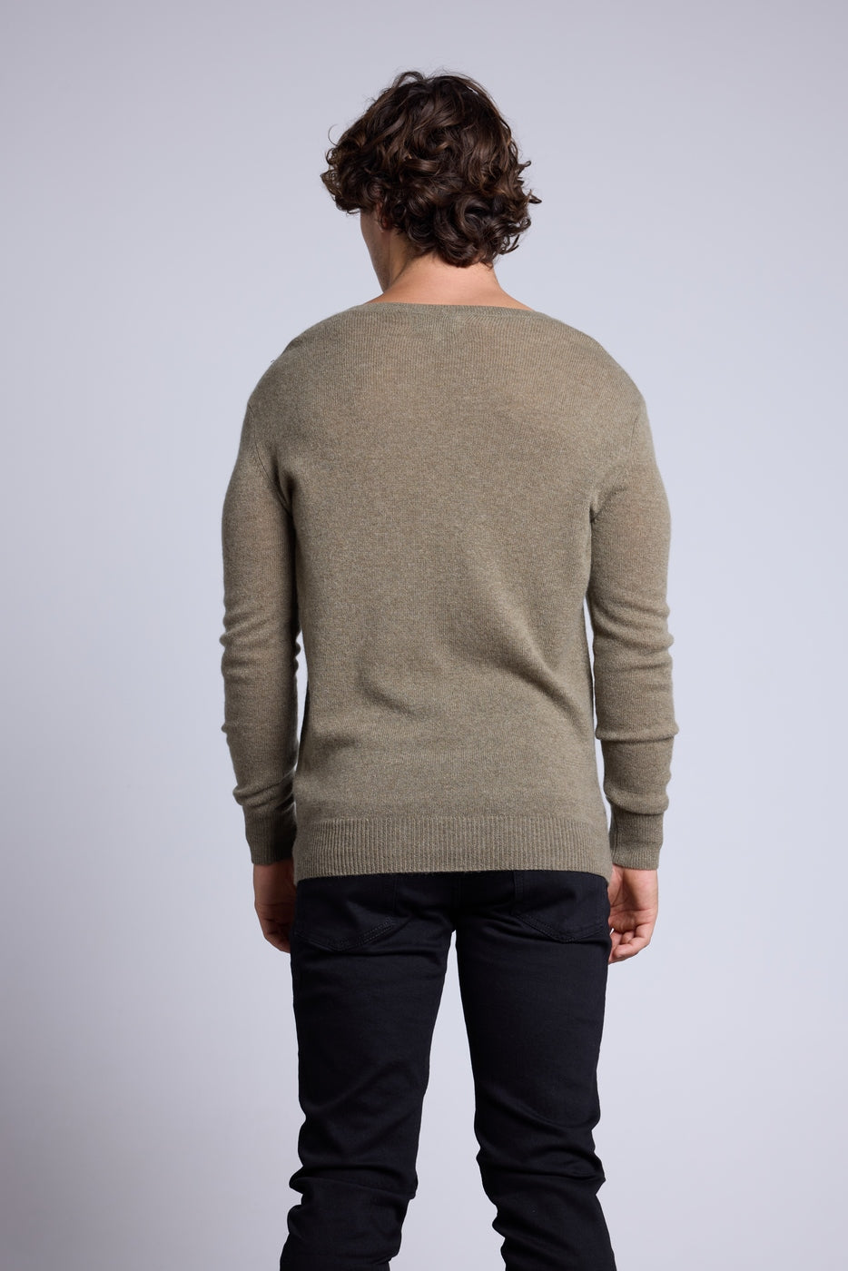 Pull Col V Alex - Vert Khaki - Homme