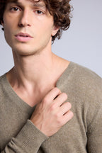 Pull Col V Alex - Vert Khaki - Homme