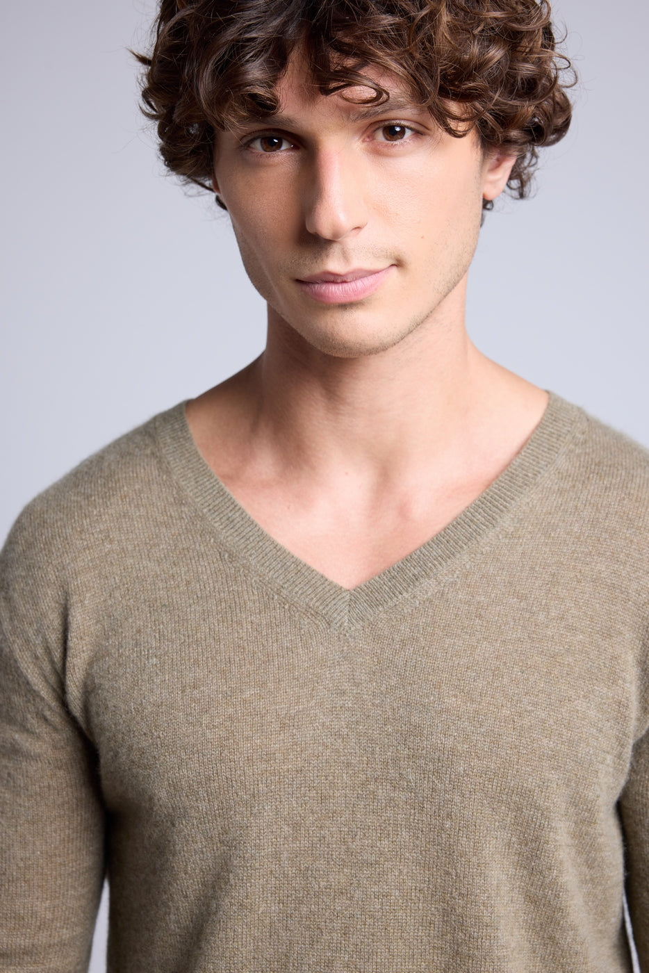 Pull Col V Alex - Vert Khaki - Homme