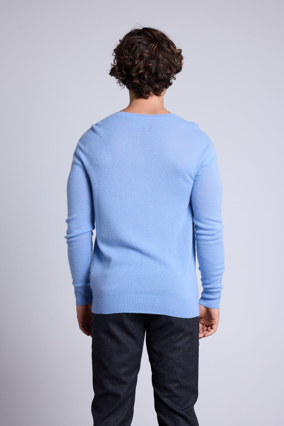 Jersey de cuello en V Alex - Azul cielo - Hombre