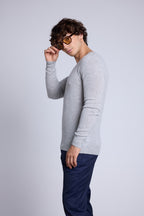 Jersey de cuello en V Alex - Gris claro - Hombre