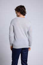 Jersey de cuello en V Alex - Gris claro - Hombre