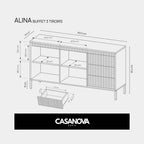 Alina Sideboard 3 Schubladen - Sideboard