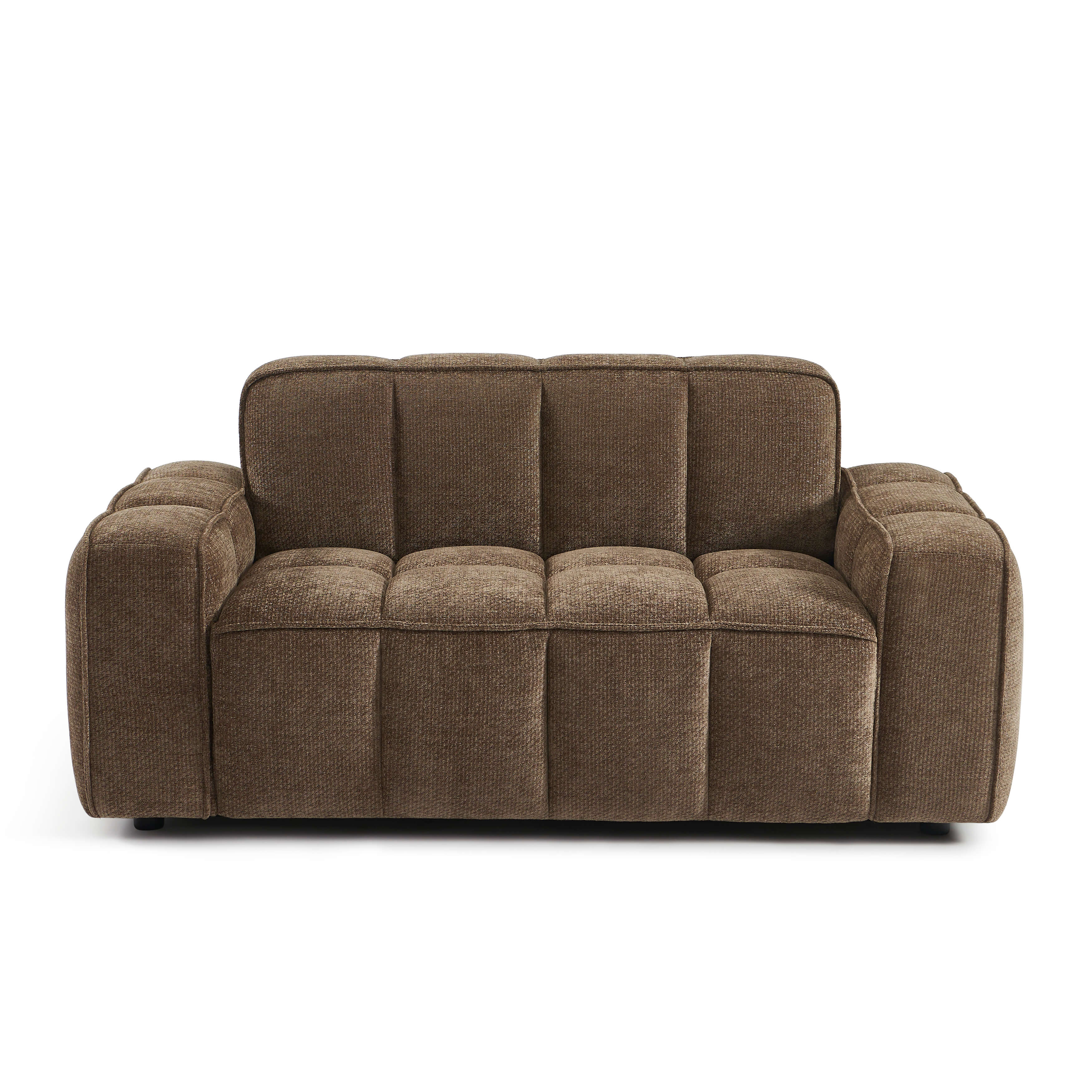 Alistair - Canapé 2 Places - Tissu Chenille - Marron