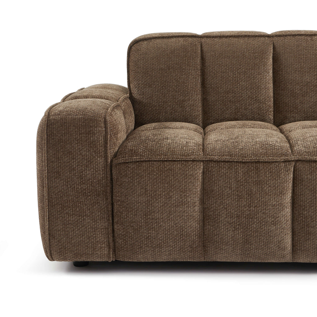 Alistair - Canapé 2 Places - Tissu Chenille - Marron