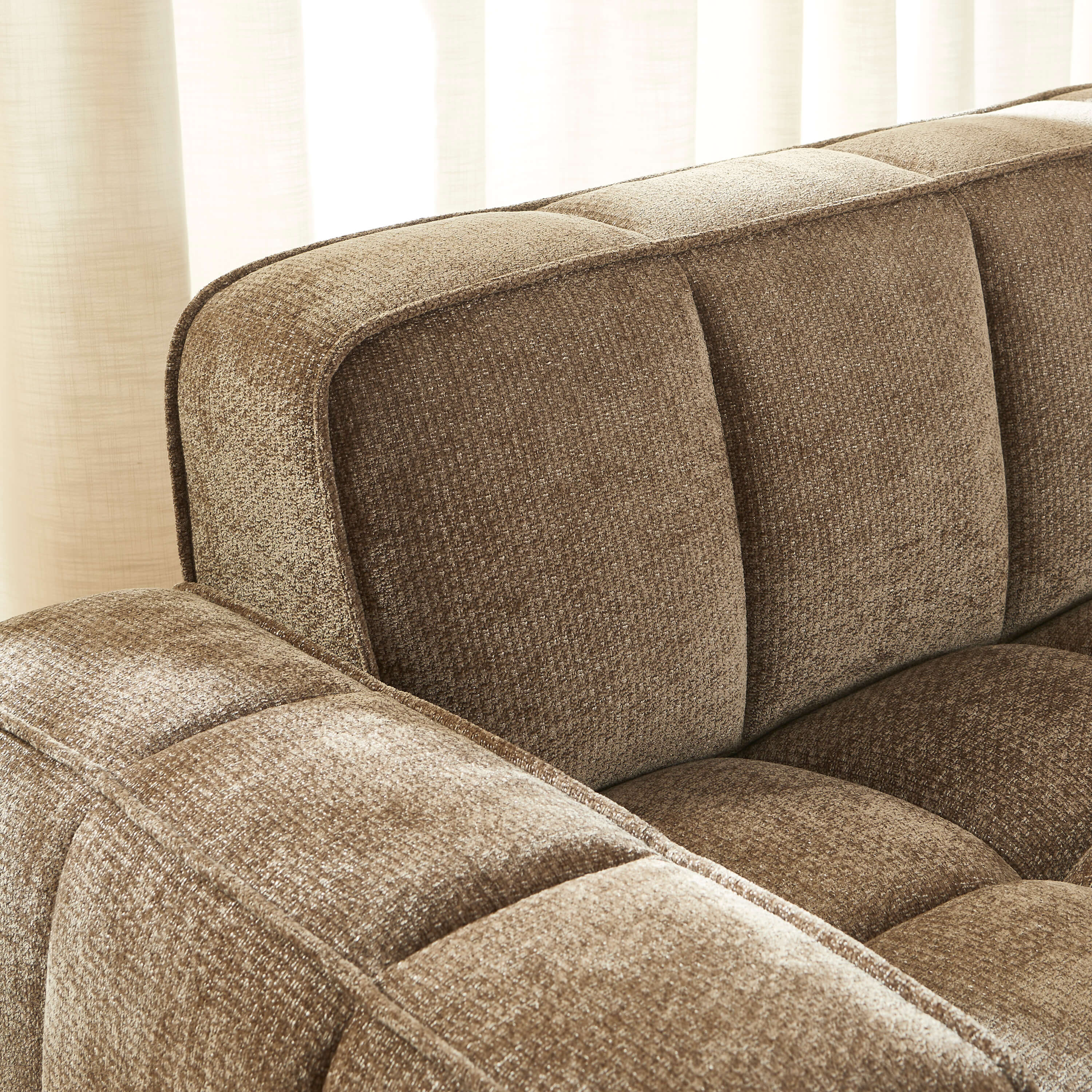Alistair - Canapé 2 Places - Tissu Chenille - Marron