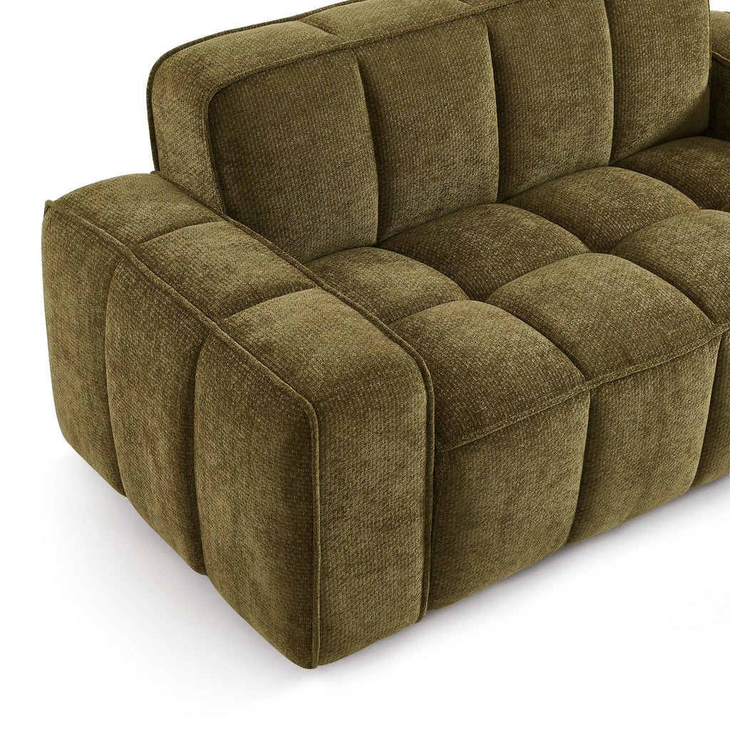 Alistair - Canapé 2 Places - Tissu Chenille - Vert