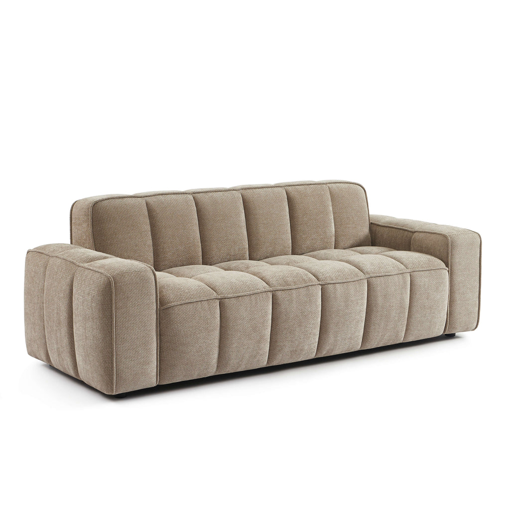 Alistair - Canapé 3 Places - Tissu Chenille - Beige