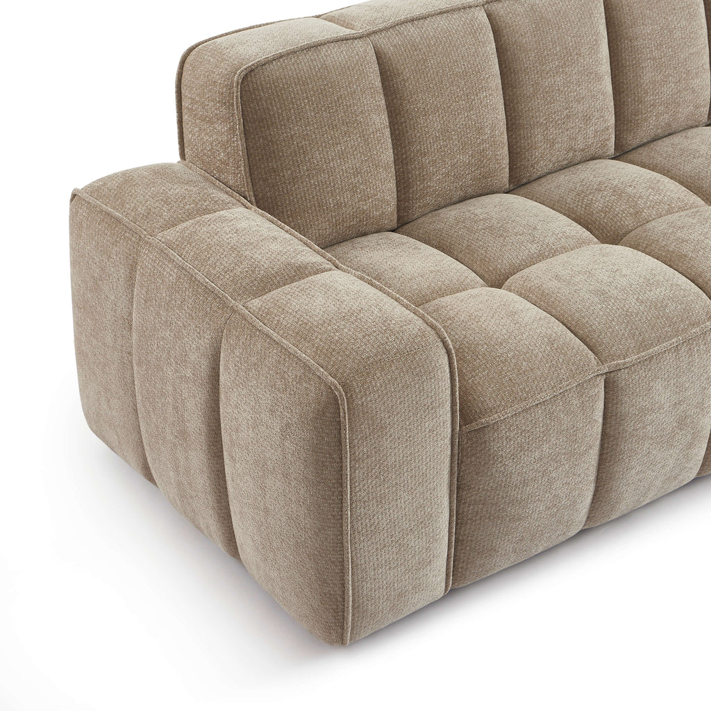 Alistair - Canapé 3 Places - Tissu Chenille - Beige