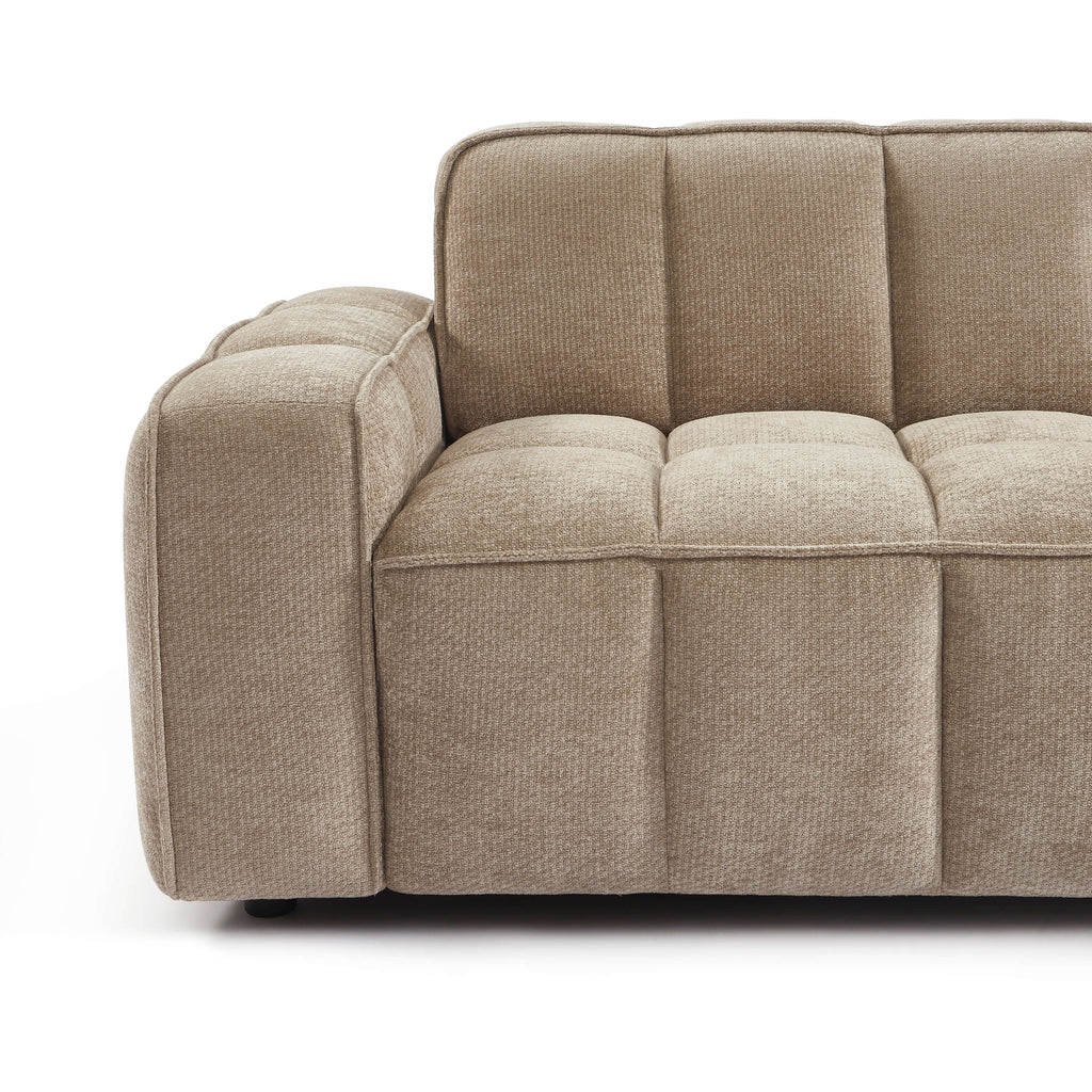 Alistair - Canapé 3 Places - Tissu Chenille - Beige