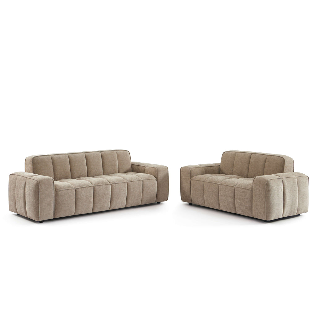 Alistair - Canapé 3 Places - Tissu Chenille - Beige