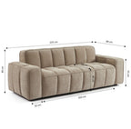 Alistair - Canapé 3 Places - Tissu Chenille - Beige