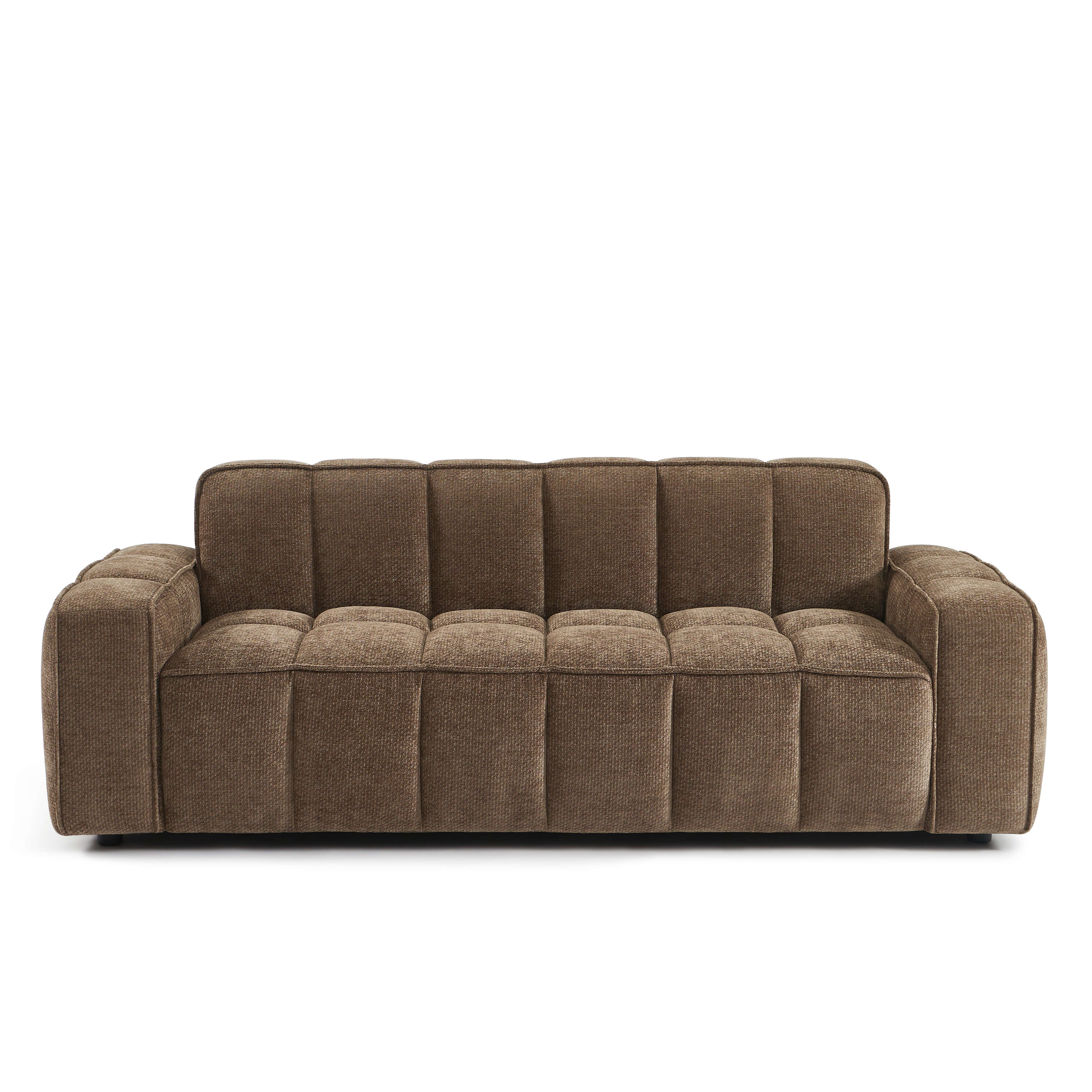 Alistair - Canapé 3 Places - Tissu Chenille - Marron