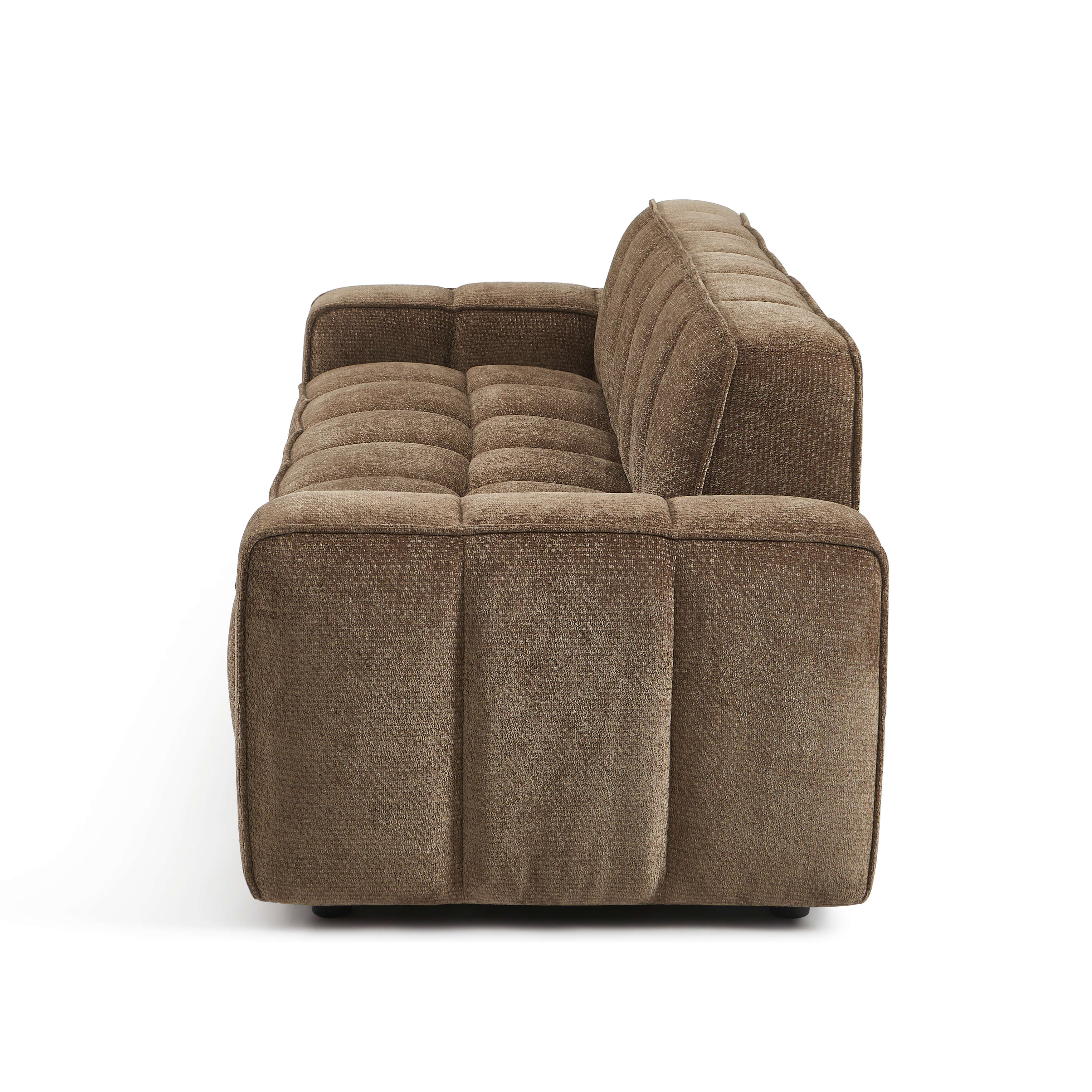 Alistair - Canapé 3 Places - Tissu Chenille - Marron