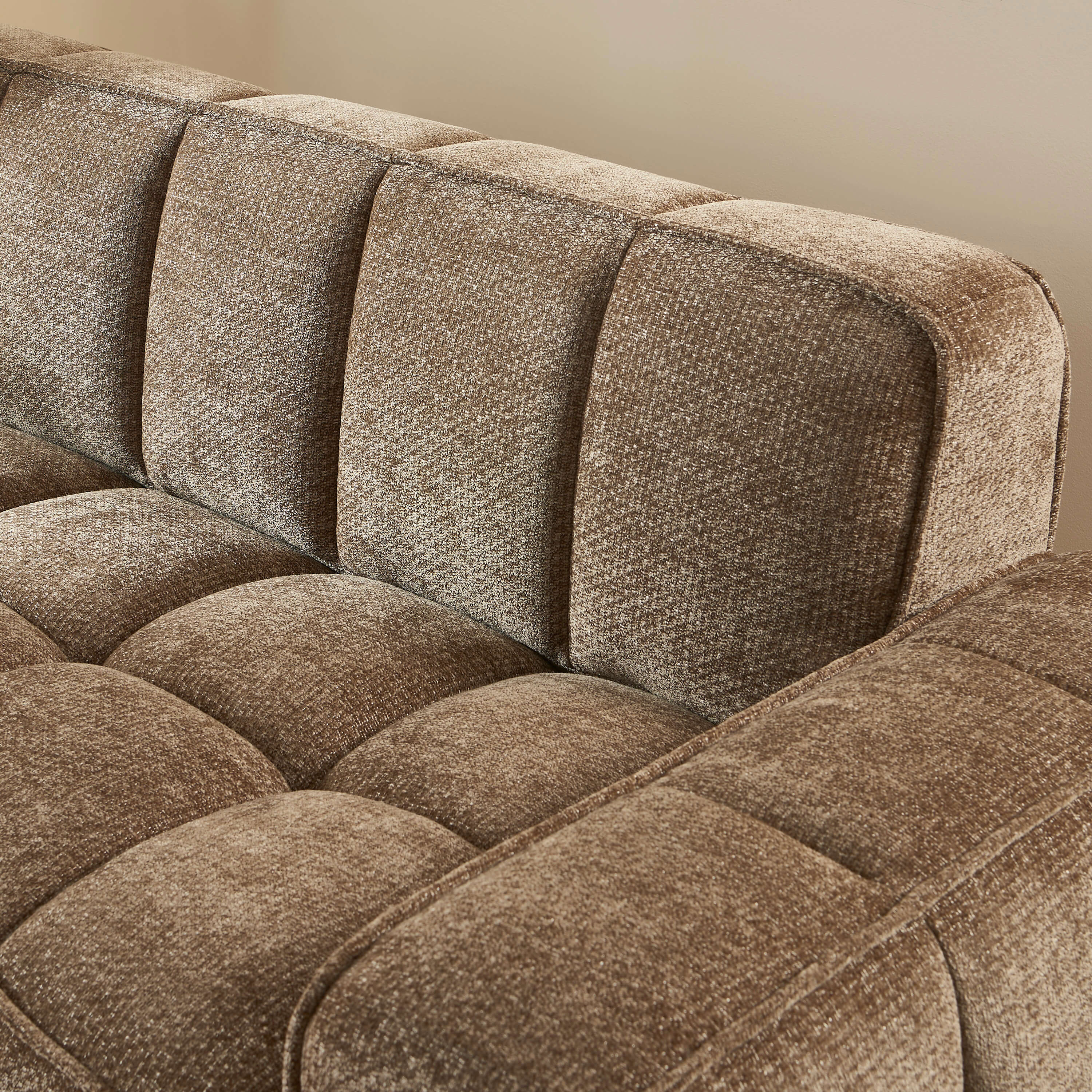 Alistair - Canapé 3 Places - Tissu Chenille - Marron