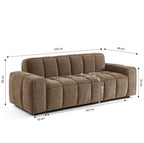 Alistair - Canapé 3 Places - Tissu Chenille - Marron