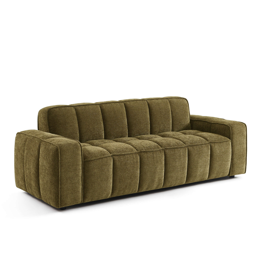 Alistair - Canapé 3 Places - Tissu Chenille - Vert