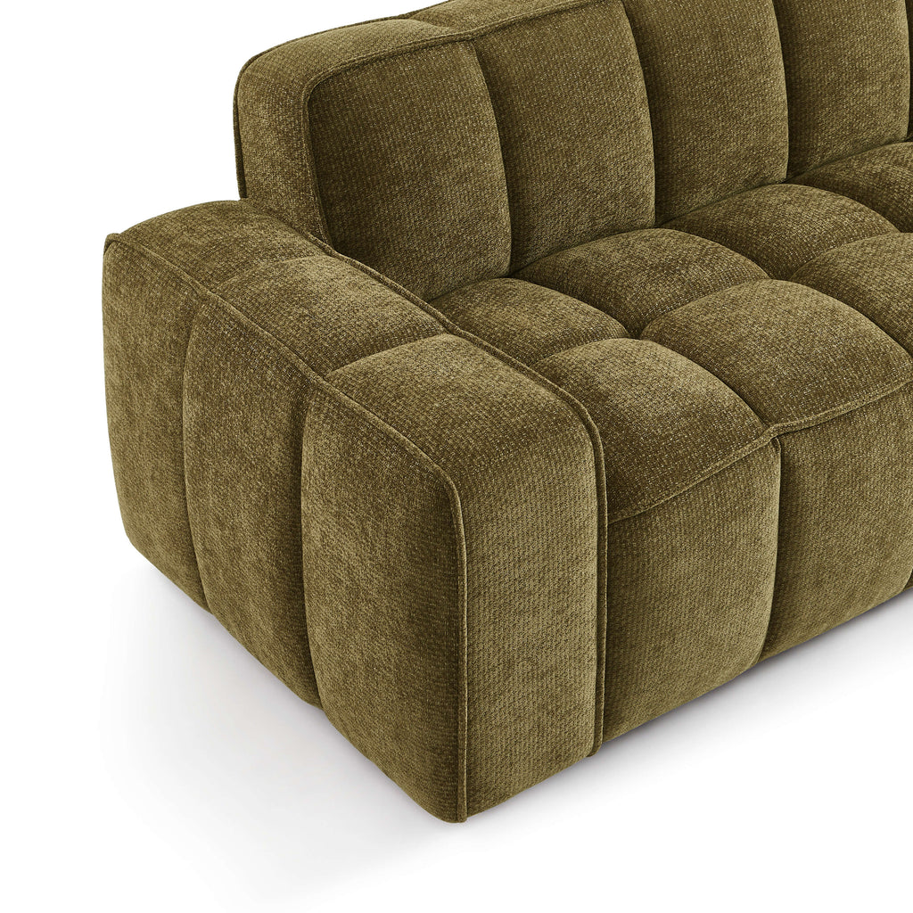 Alistair - Canapé 3 Places - Tissu Chenille - Vert