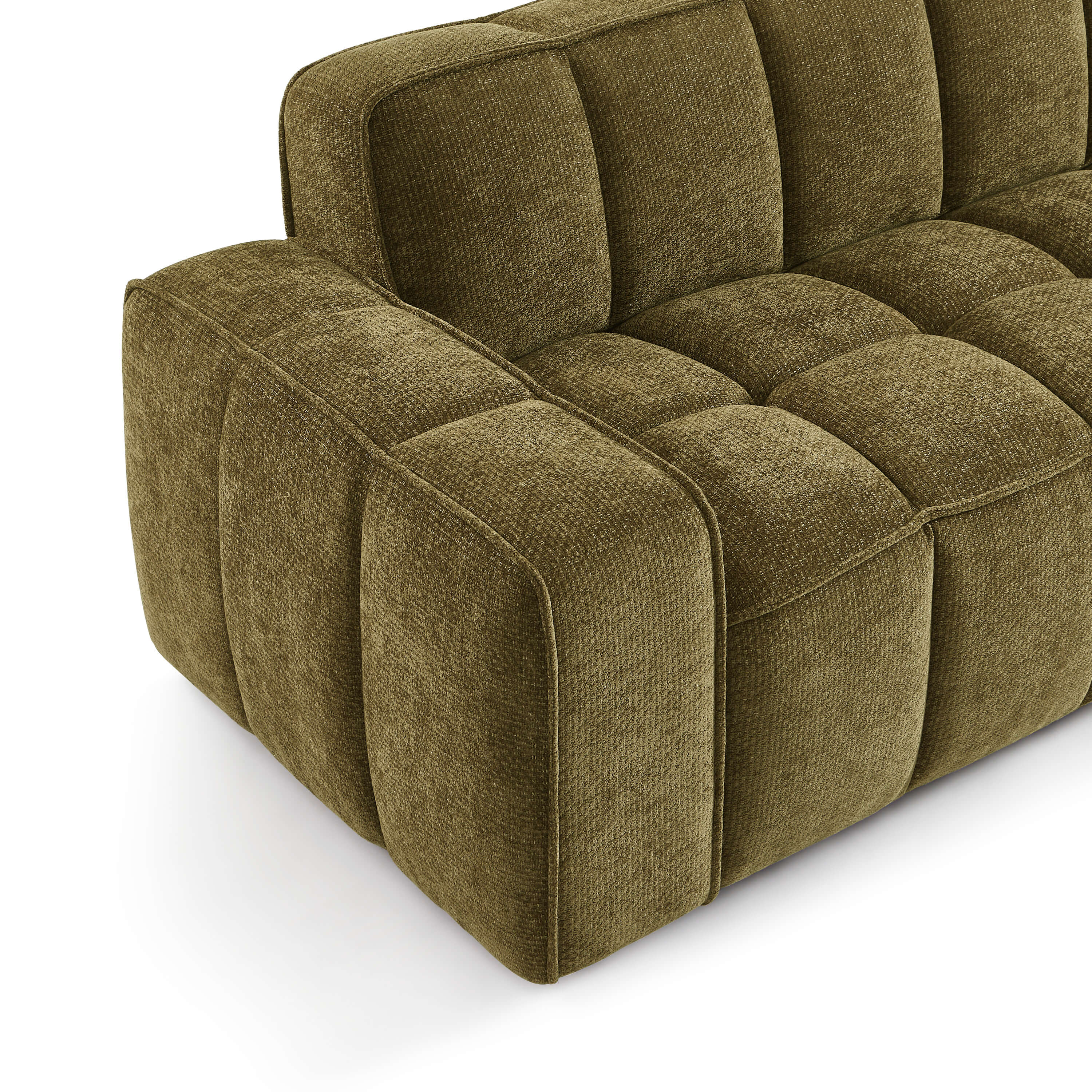 Alistair - Canapé 3 Places - Tissu Chenille - Vert