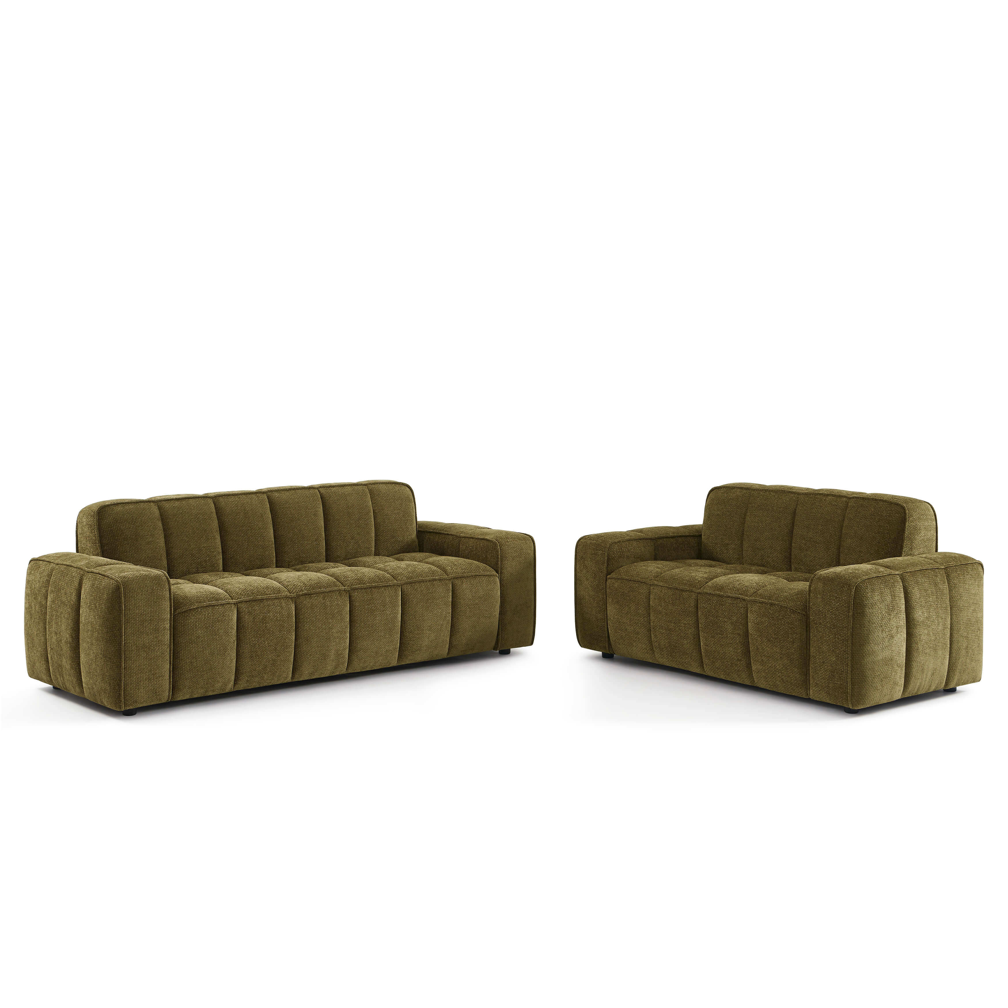 Alistair - Canapé 3 Places - Tissu Chenille - Vert